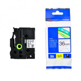 Brother TZE-161 Black on Clear 8m x 36mm Gloss Tape