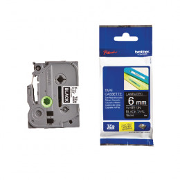Brother White-on-Black TZE Tape 6mmx8m