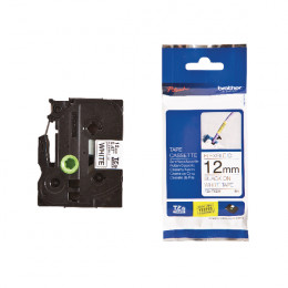 Brother Black-on-White TZE Tape 12mmx8m