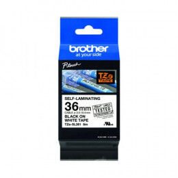 Brother P-Touch 36mm Black on White Labelling Tape TZE-SL261