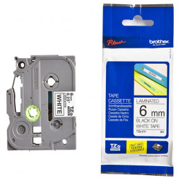 Brother P-Touch TZ Tape 6mm Black on White