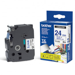 Brother TZE253 P-Touch Tape 24mm Blue on White