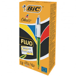 Bic 4 Colours Fluo Ballpoint Pen [Pack of 12]