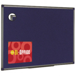 Bi-Office Blue Felt Board 600x450mm Aluminium