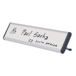 Bi-Office Drywipe Desk Nameplate 60x220x20mm White