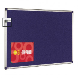 Bi-Office Felt Notice Board Blue Aluminium Trim 2400x1200mm