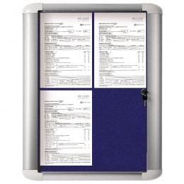 Bi-Office External Display Case 600x450mm Blue Felt