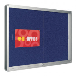 Bi-Office Glazed Display Case 926x661mm Blue Felt