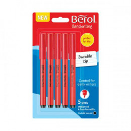 Berol Hand Writing Pen Black [Pack of 5]