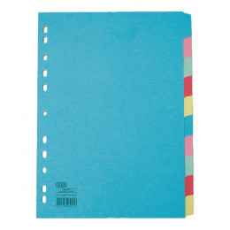 Elba A4 10-Part Card Dividers Multi-Coloured