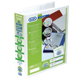 Elba A4 4 D-Ring Presentation Binder 50mm White Panorama