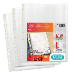 Elba Expanding Punched Pocket Clear [Pack of 10]