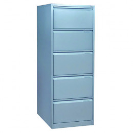Bisley Filing Cabinet 5 Drawer Lock Grey Flush