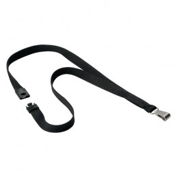 Durable Textile Lanyard with Snap Hook 15mm Black