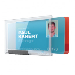 Durable Card Holder Pushbox Duo Transparent