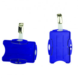 Durable Dual Security Pass Holder Blue [Pack of 25]