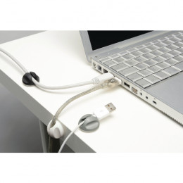 D-Line Cable Tidy Bases White, Grey and Black [Pack of 6]