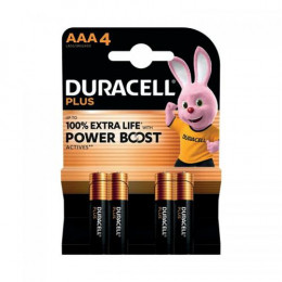 Duracell AAA Plus Alkaline 150% Extra Life Power Boost 1.5V [Pack of 4]