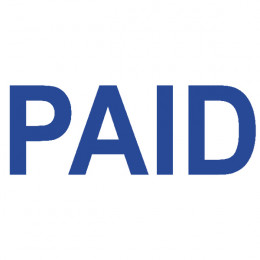 Colop Green Line Word Stamp PAID Blue