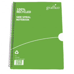 Graffico Recycled Spiral Bound A4 Notebook Feint Ruled 100 Pages [Pack of 10]