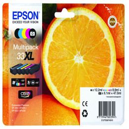 Epson 33XL Black /Cyan/Magenta/Yellow Inkjet Cartridge [Pack of 4] C13T33574010 / T3357