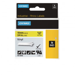 Dymo 18433 19mm Yellow Vinyl Tape