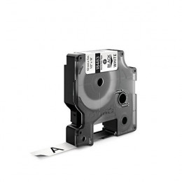 Dymo Tape Polyester Black on White 9mm