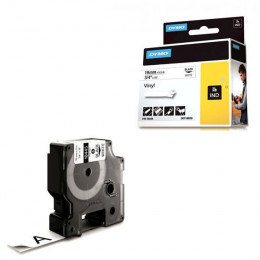 Dymo Tape Vinyl Black on White 19mm