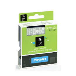 Dymo D1 Labels 12mm White on Clear