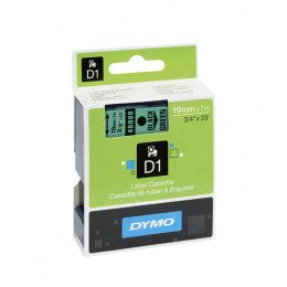 Dymo D1 Labels 19mm Black on Green