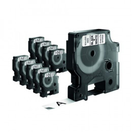 Dymo 45013 D1 12mmx7m Black on White Tape [Pack of 10]