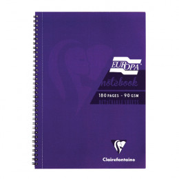 Europa A4 Notebook 180 Pages Purple [Pack of 5]