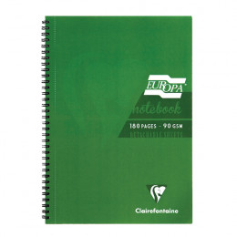 Europa A5 Notebook 180 Pages Green [Pack of 5]