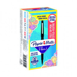 PaperMate Flair Felt Tip Pens Medium Black [Pack of 36]