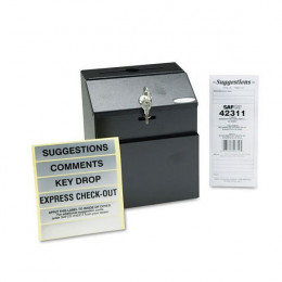 Safco Locking Steel Suggestion Box Black