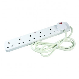 CED 6 Gang Surge Protection Extension Lead White