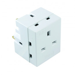 CED 3 Way Adaptor Fused 13 amp White