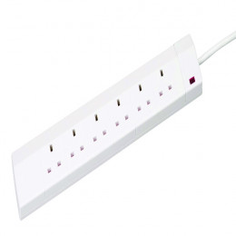 CED 6 Way Extension Lead White