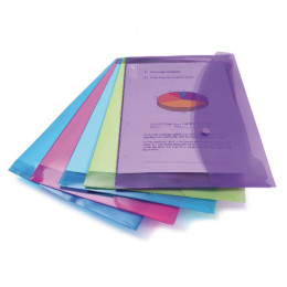 Rapesco Popper Wallet Foolscap Assorted [Pack of 5]