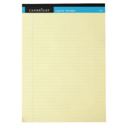 Cambridge Legal Memo A4 Pad 100 Pages Ruled with Margin Yellow [Pack of 10]