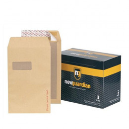 New Guardian Do Not Bend Envelopes Peel and Seal C4 Window [Pack of 125]