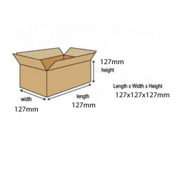 Single Wall Corrugated Boxes 127x127x127mm [Pack of 25]