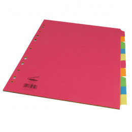 Concord Bright Card Divider A4 10-Part Multi-Coloured