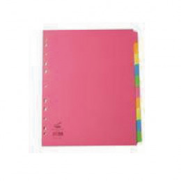 Concord Bright Card Divider Extra-Wide 10-Part Multi-Coloured [Pack of 20]
