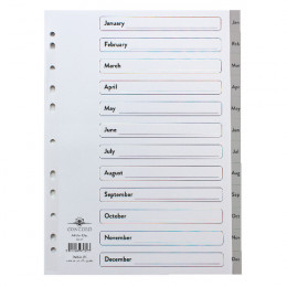 Concord Index A4 PVC Jan-Dec Grey