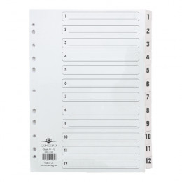 Concord Index A4 1-12 Clear Tab
