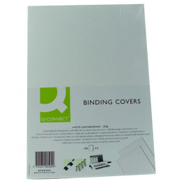 Q-Connect Comb Binding Cover Leathergrain White A4 [Pack of 100]