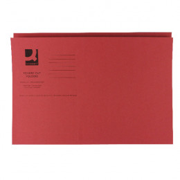 Q-Connect Square Cut Folder Mediumweight Foolscap Red [Pack of 100]