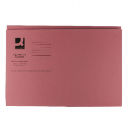 Q-Connect Square Cut Folder Mediumweight Foolscap Pink [Pack of 100]