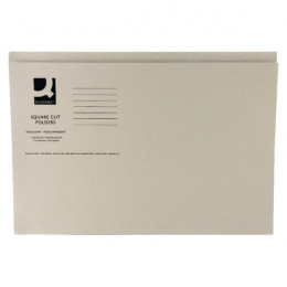Q-Connect Square Cut Folder Mediumweight Foolscap Buff [Pack of 100]